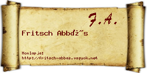 Fritsch Abbás névjegykártya
